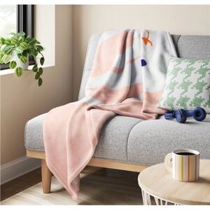 Target super soft Bunny Throw Blanket - Easter 2025 - White and peach